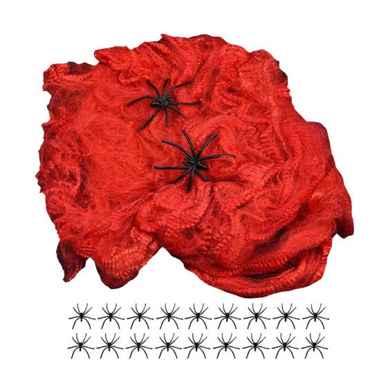 Barevné Halloweenské pavučiny Roztažitelné bavlněné pavučiny Elastické Strašidelné párty scénické rekvizity pro Halloweenské a Štědrovečerní večírky