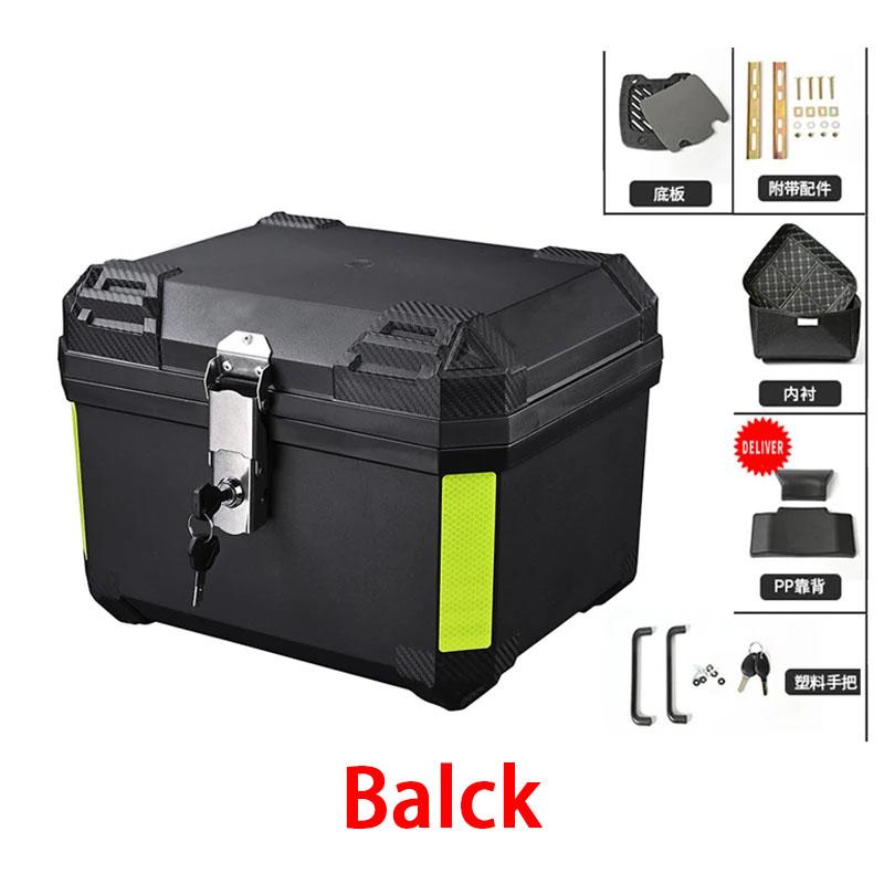 45L Motorcycle Trunk Helmet Box Universal Top Case Waterproof Tail Box With Security Lock for Helmet and Luggage Storage