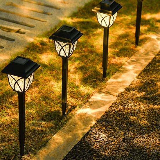 2 szt. Zewnętrzne Lampy Solarne Ścieżkowe Super Jasne Automatyczne Włączanie/Wyłączanie Wodoodporne Oświetlenie Ogrodowe Krajobrazowe Lampy Podwórkowe