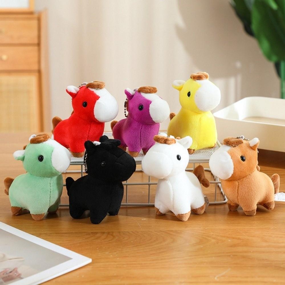 Tier Plüsch Pferd Schlüsselanhänger Cartoon Chinesisches Neujahrsgeschenk Kawaii Pony Anhänger Jahr des Pferdes