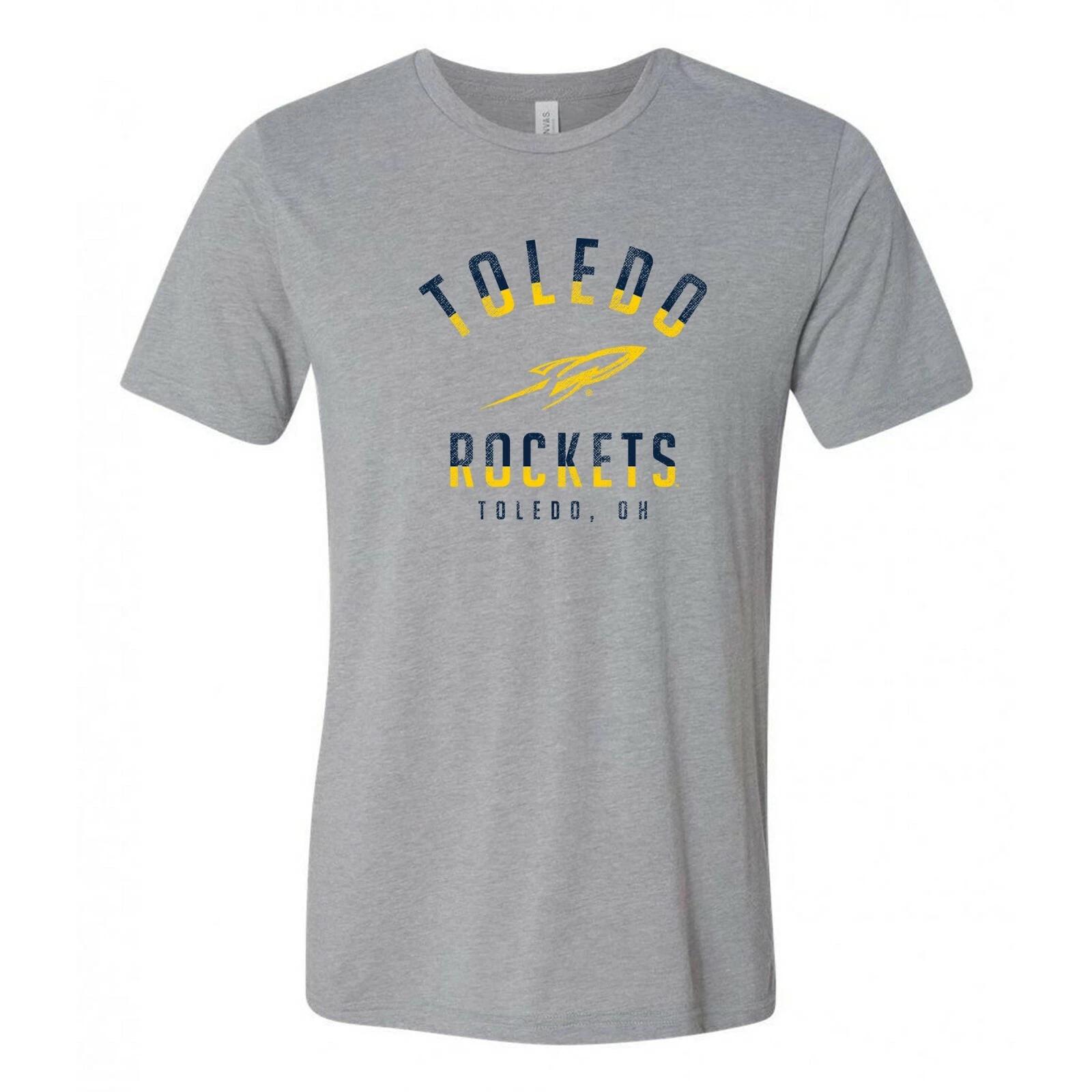 Toledo Rockets Division Arch Triblend T Shirt - Athletic Grey S
