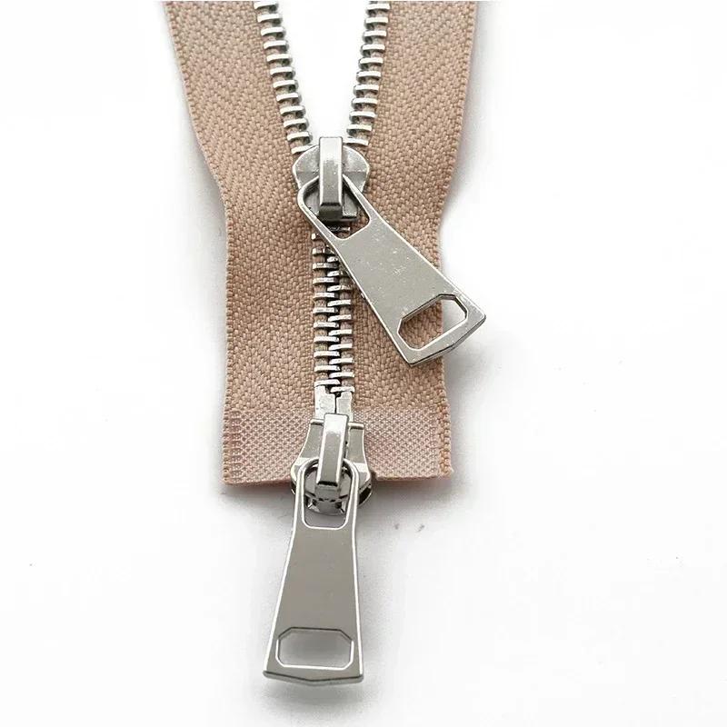 1-5 Stück 5# Metallreißverschlüsse 70/90/120cm Zweischieber Offener Reißverschluss für Daunenjacke Auto-Lock Reißverschluss Nähzubehör für Bekleidung