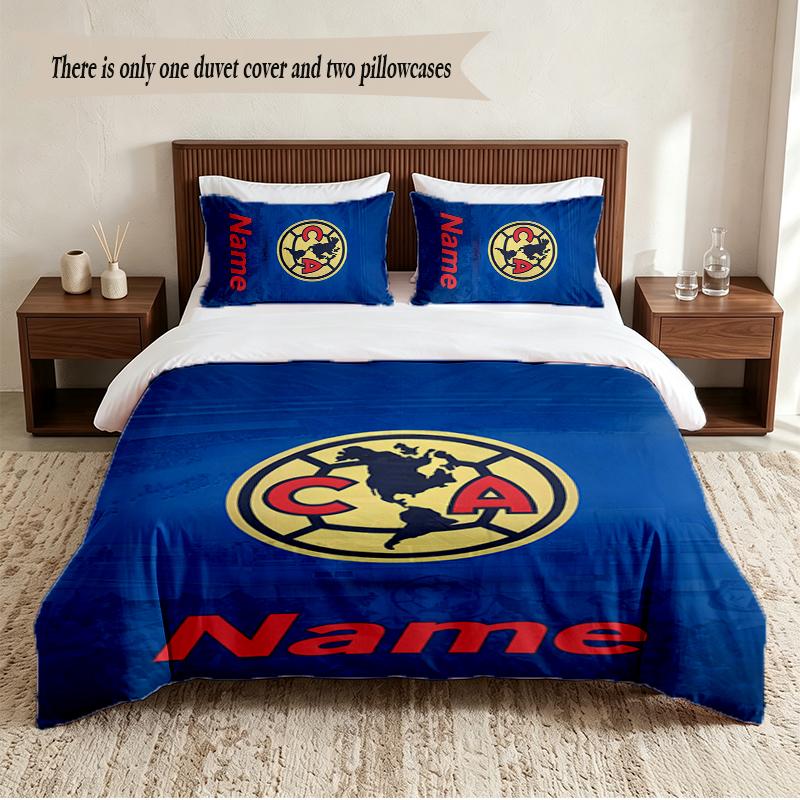 Club America Personalized Custom Name 3‑Piece Bedding Set Soft Duvet Cover Set For Bedroom Home Decor
