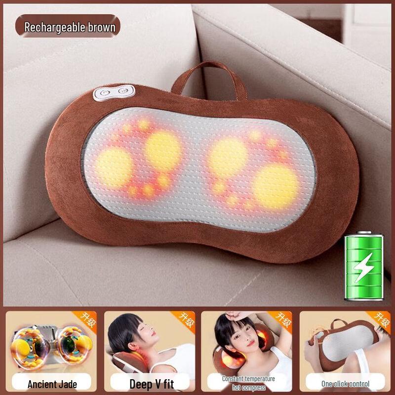 AUX Heated Neck and Shoulder Kneading Massage Pillow CN plug (adapter included)