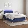 Box Spring Bed with Mattress & Blue LED 120x190 cm Fabric