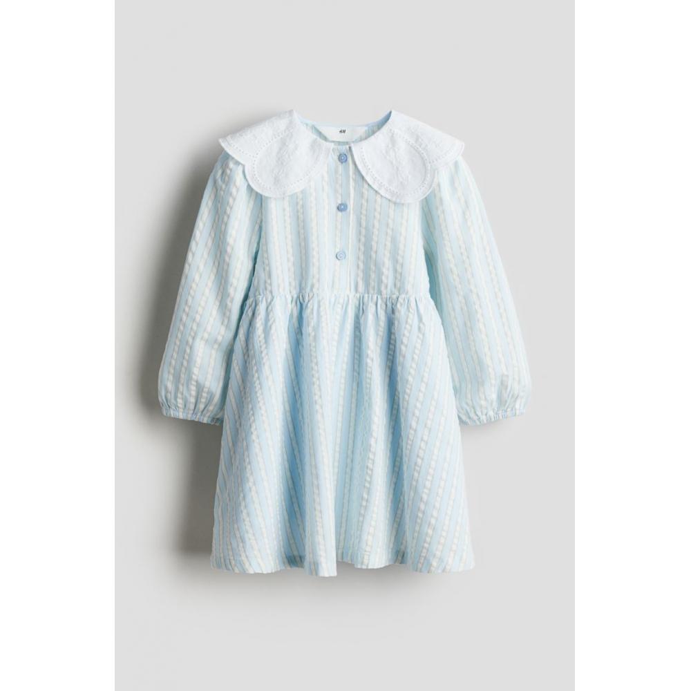 

Платье с воротником HM, голубая полоска