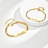 Stainless Steel Möbius Chain Bracelet in Gold - Everyday Wear Design (BR-2558)