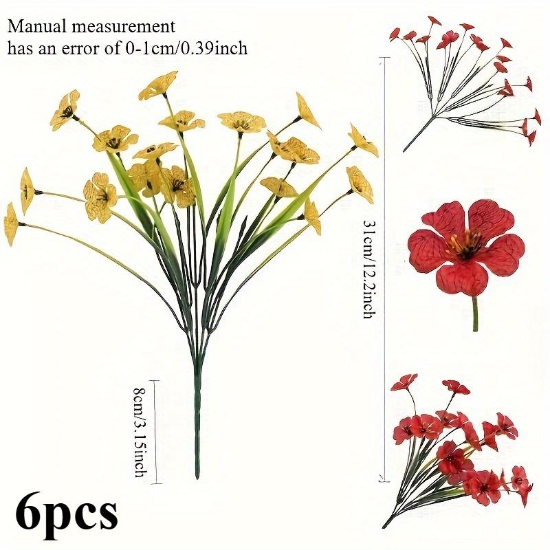 

6 шт. Искусственные имитированные фиолетовые цветы Высокие - Для украшения сада и патио, Декор для свадьбы и вечеринки по случаю помолвки жёлтый