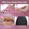 Traditional Style Embroidered Plush Shoes | Gray Fabric with Floral Embroidery & Fleece Collar