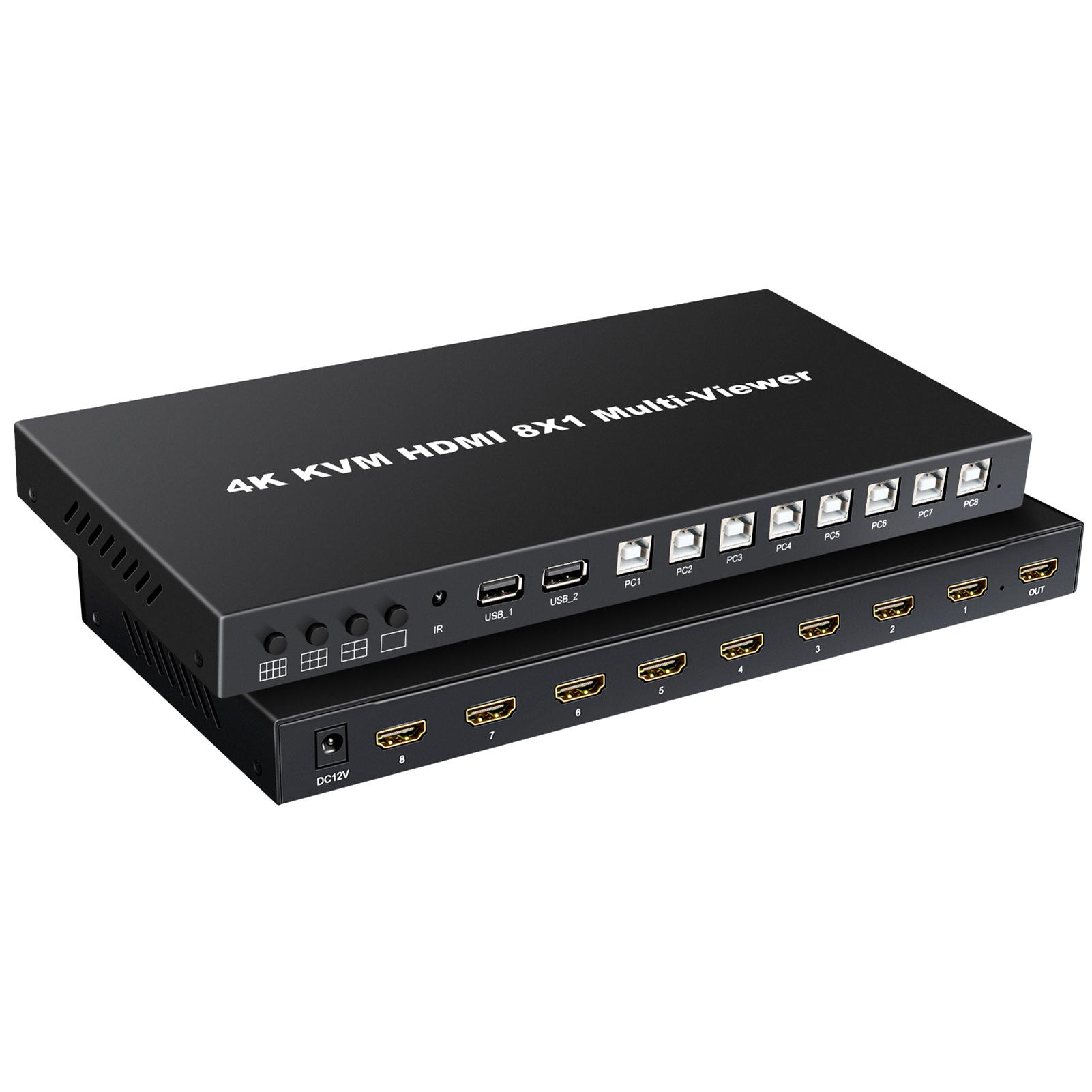 

4K -Compatible Splitt 8 In 1 Out Comput Synchroniz with Remote 4K 30Hz Box Port Expand Support 4KCelsius1080P DVD Play TV PC
