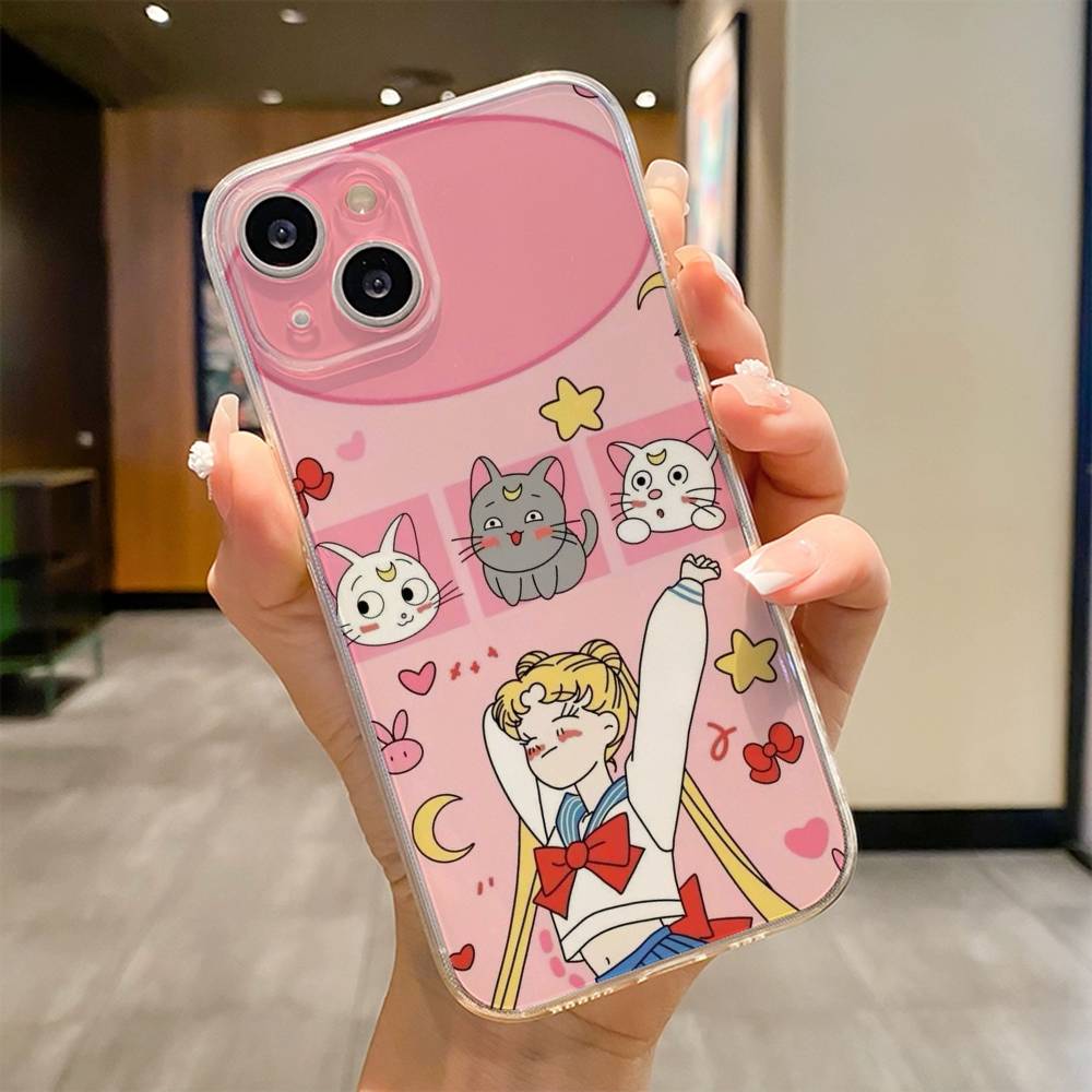 Custodia per Telefono Cartone Animato S-Sailor M-Moons Per iPhone 17 16e 16 15 14 13 12 11mini Pro Max X XR XSMAX 8 7 Air Plus Copertura Morbida