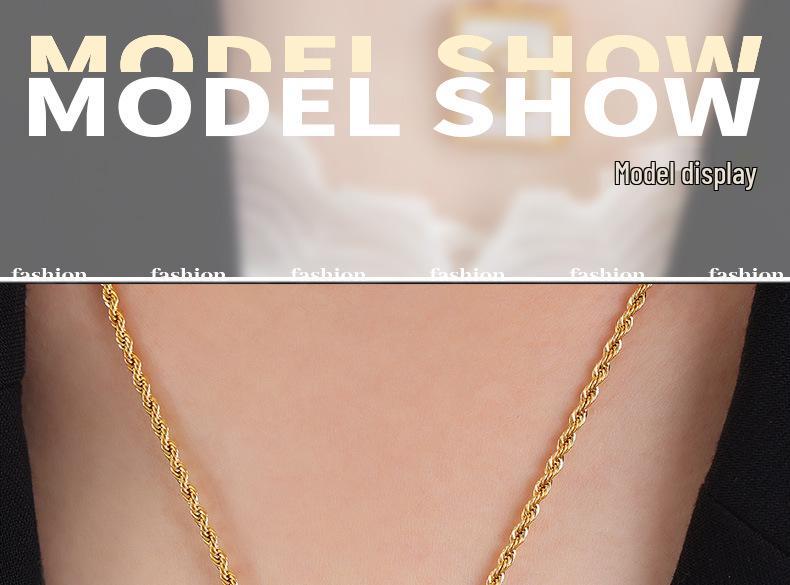 Elegant White Mother-of-Pearl Pendant Necklace - European and American Design, Versatile Titanium Steel Clavicle Chain for Women.