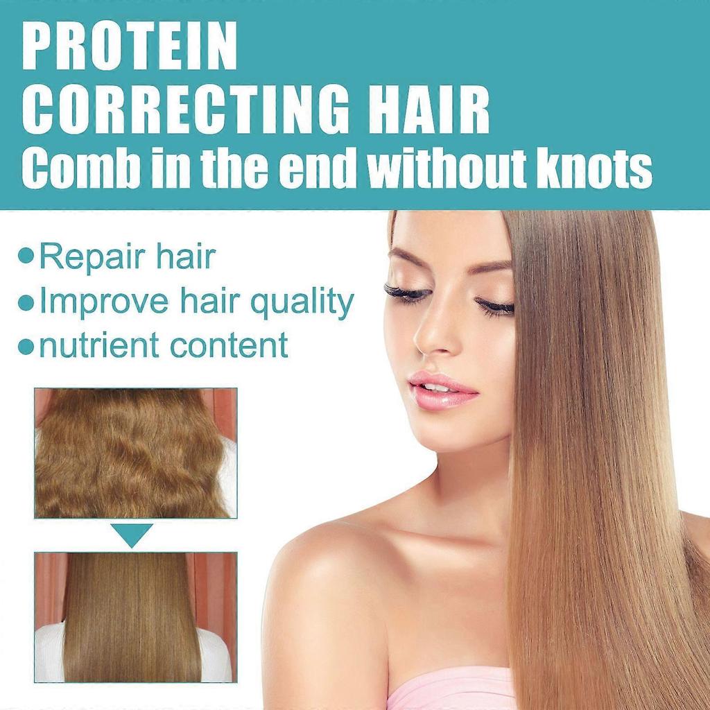 Protein Straightening Hair Cream Smooths Frizz, Repairs Split Ends and Damaged Hair, and Provides No-stretch Hair Treatment.