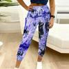 Sommer Damen Spiral Tie-Dye Print Jogginghose Lockerer Schnitt Kordelzug Jogger Elastischer Bund Tägliche Freizeit Hose