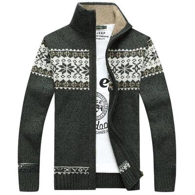 Cardigan da Uomo Invernale Lavorato a Maglia con Zip - Collo Alto, Giacca Trendy per Uomini di Mezza Età e Giovani