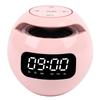 Bluetooth Clock Speaker Round Small Support Memory Card Wireless Alarm Clock Speaker with Radio Night Light