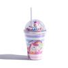 Double Layers Plastic Water Bottle With Straw Bubble Unicorn Lid Korean Style Creative Gift Mug For Milk Coffee Tea Handy Cup