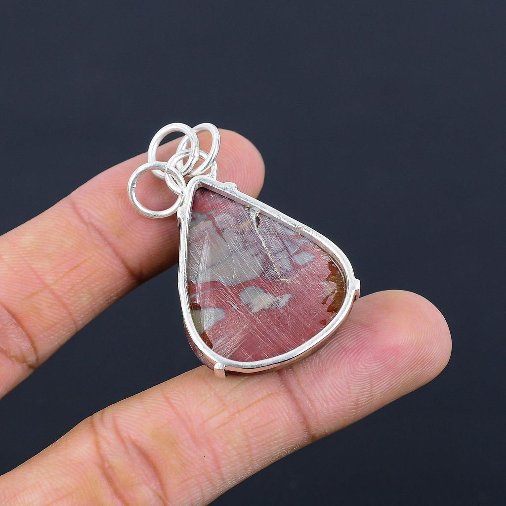 Pear Noreena Jasper Stone 925 Silver Bezel Daughter Wedding Boho Pendant Jewelry