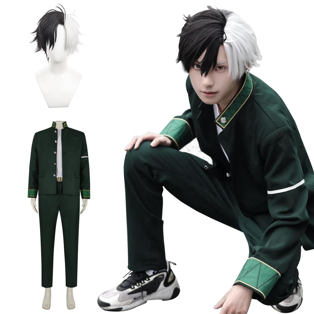 Haruka Sakura Cosplay Strong Guy WIND BREAKER Cosplay Costume for School Stage Wear Sakura Wig Size [Excellent Quality] Wig, Adults, Festivals,