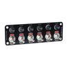 Rockers Switch, 6 Gang Round Rockers Switch Panel, Waterproof Easy-to-Install 12V 24V Switch 10A Fuses for Boats RVs