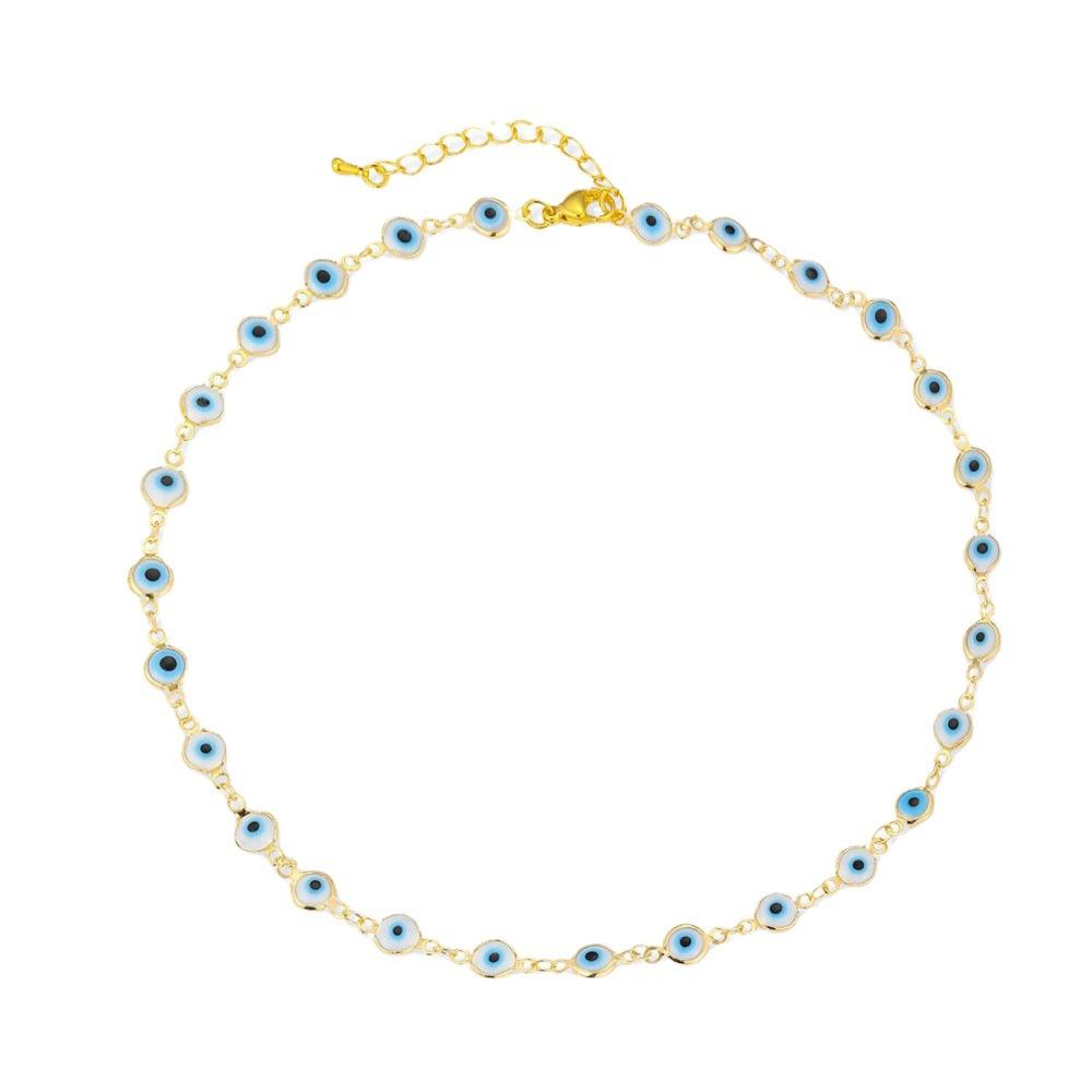 New Necklace Necklace of Devil's Eye Female Personality Minority Simple Creative Trend Mixed-color Clavicle Chain Jewelry