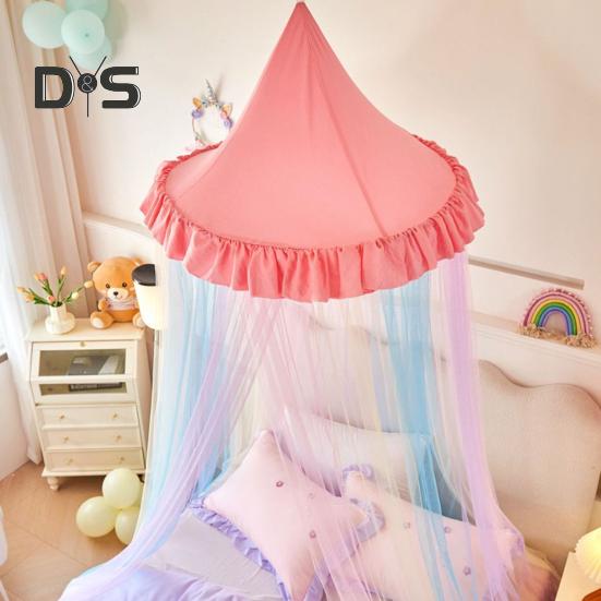 Rainbow Bed Canopy for Girls Dreamy Kids Princess Dome Bed Tent Breathable Mosquito Net Decorative Crib Bed Tent for Girls