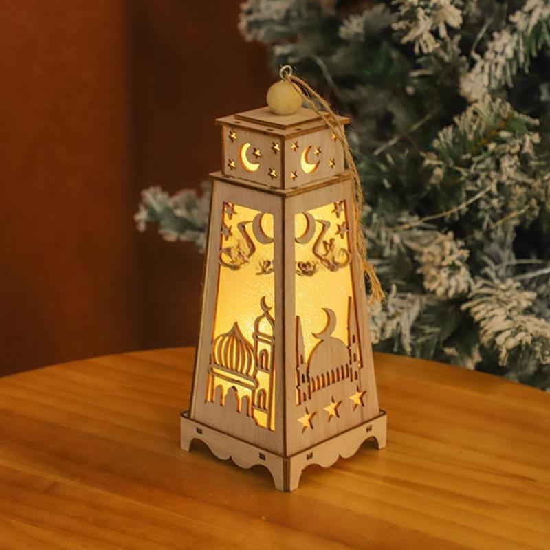 Sustainable Wooden LED Decoration For Islamic Festivals Offering Easy Installation And Versatile Use In Homes Decors Setting