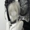 Lace Headpiece Gothic Lolitas Headwear Subcultures Hair Accessories Rose Bead Chain Headdress Top Hat Hair Clips Gifts