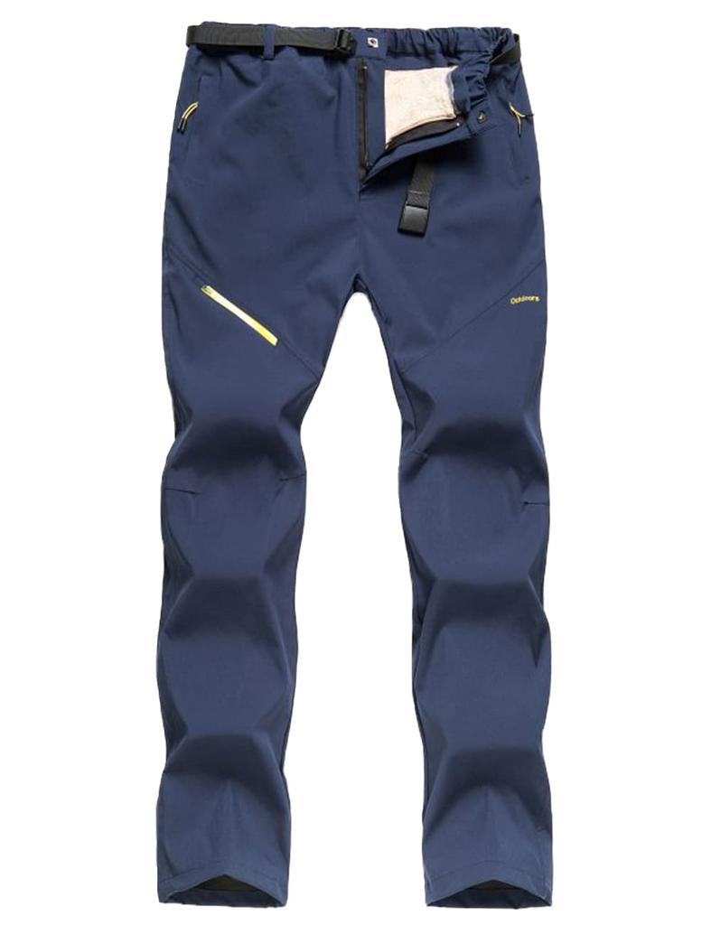 Wisdom Leaves Thick Outdoor Pants for and Cold Softshell Pants with Warmth and Windproof Perfect for and Navy Men's Fleece-Lined Hiking, Trekking,