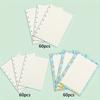 1set/60pcs B7 Handbook Refills, Notebook Loose-leaf Inserts, Handbook Simple Replacement Inserts, 7-hole Loose-leaf Refills