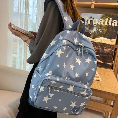Junior High School Schoolbag Women's Large Capacity Travel Backpack Star Printed Backpack