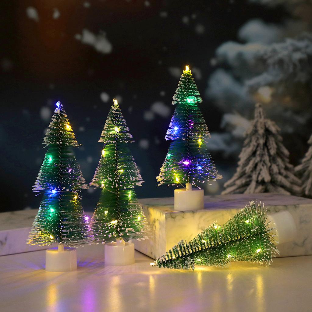 Christmas Tree With  Needles Christmas Decorations Colorful Luminous Night Light Desktop Ornaments Gifts