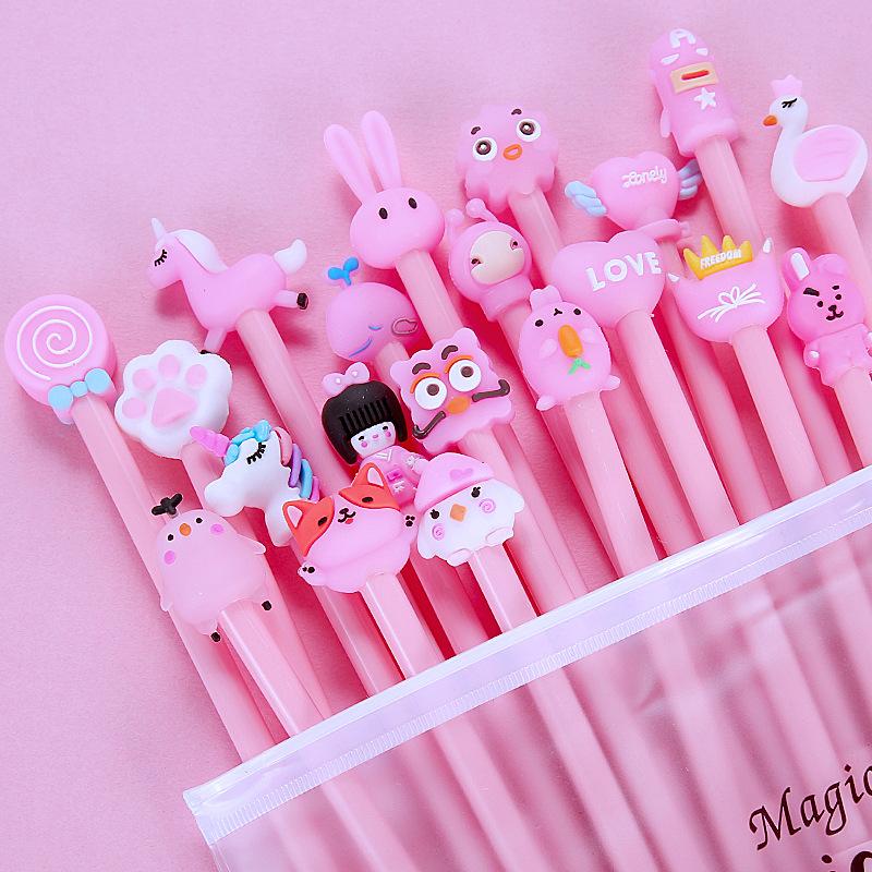 

20 Pcs Cartoon Gel Pen Set Writing Suitable for Office Work, Brushing Questions, Signing Writing, Diaries, Notes, Student Classroom Prizes, Friend Par Random style 20Pcs