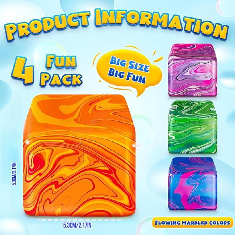 Creative Stress Relief Ice Cube Decompression Toy – Flowing Texture, Slow Rebound, Hot Seller