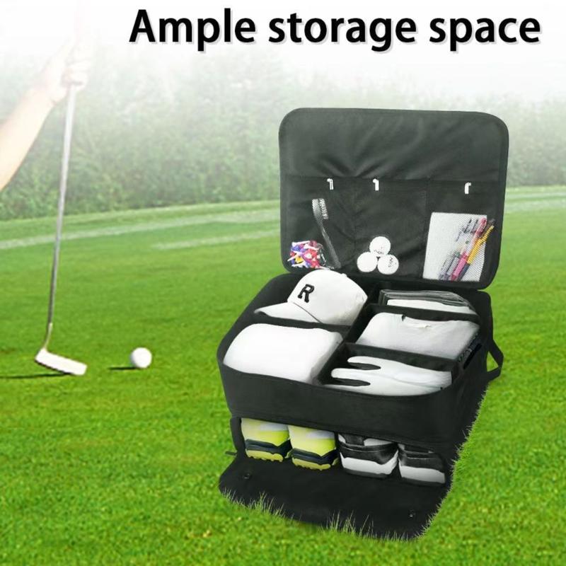 Zippered Golf Gears Travel Case Features Foldable Layer For Shoes Balls And Gloves Ample Space For Caddie Bags And Lockers
