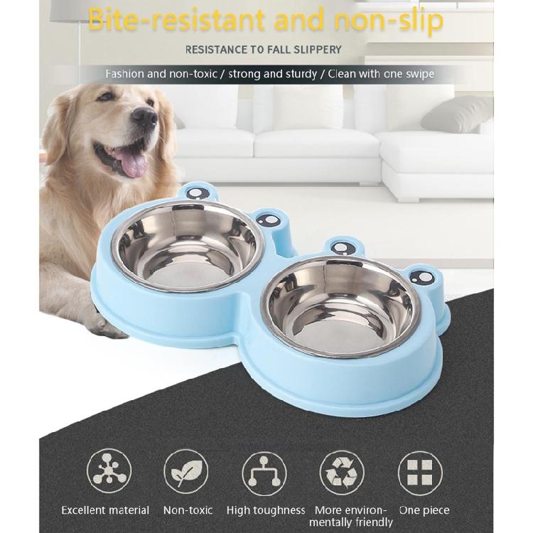 Double Dog Bowls Stainless Steel Pet Bowl Food Water Feeder for Cats Small Dogs