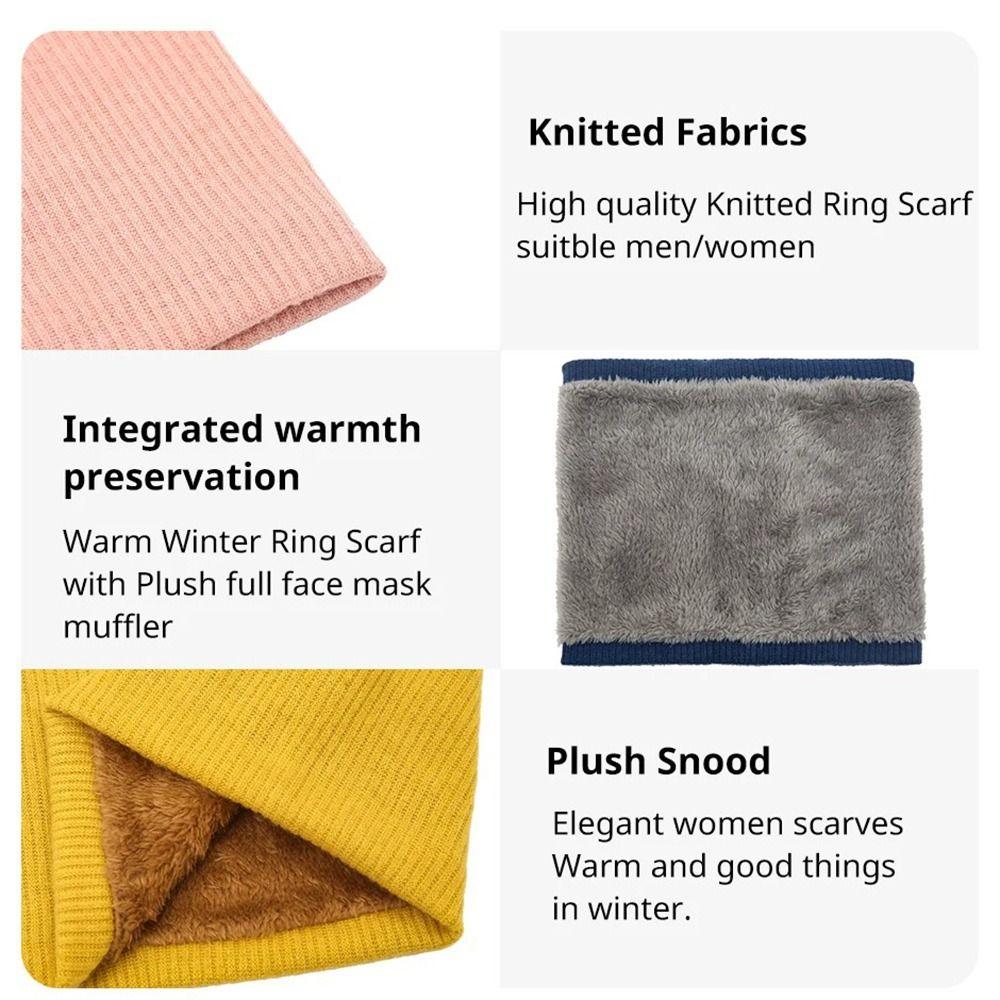 Breathable Neck Warmer Solid Thick Neck Scarves New Plush Snood  Winter