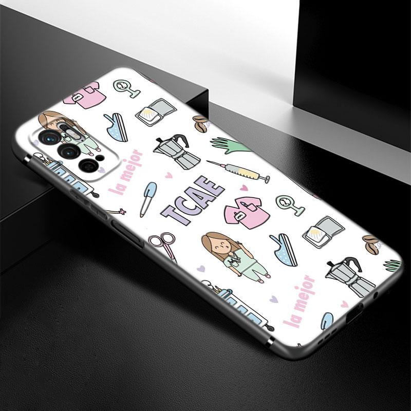 Cartoon Medicine Doctor Nurse Case For Xiaomi Redmi Note 7 8 9 10 Lite 11 11E 11T 12 Pro 11S 4G 10T 5G 8T 9S 10S Black Cover