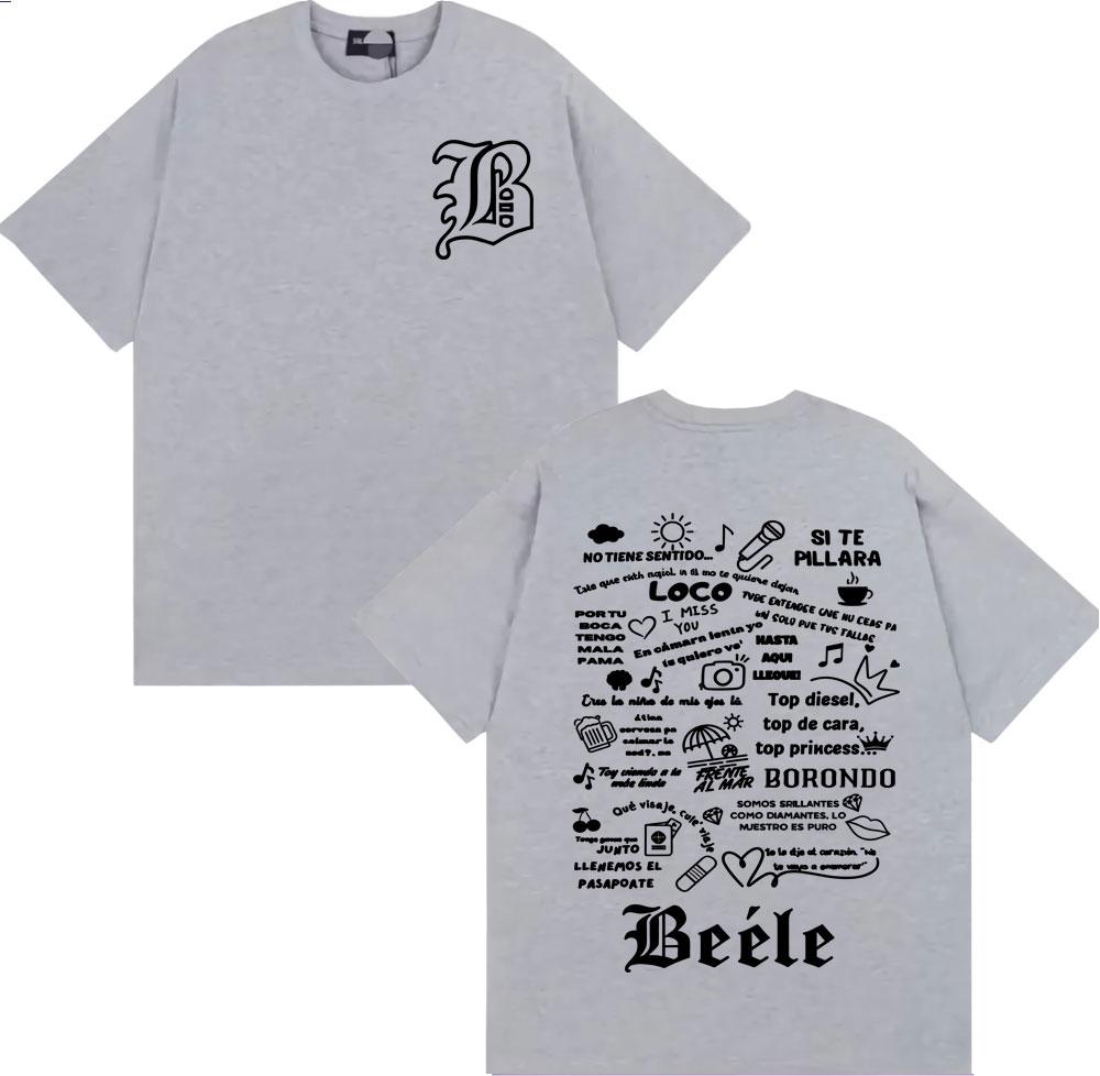 Rapper Beele Borondo Tour 2025 Bedrucktes T-Shirt Herren Damen Kleidung Baumwolle Kurzarm T-Shirt Harajuku Hip Hop Mode T-Shirt