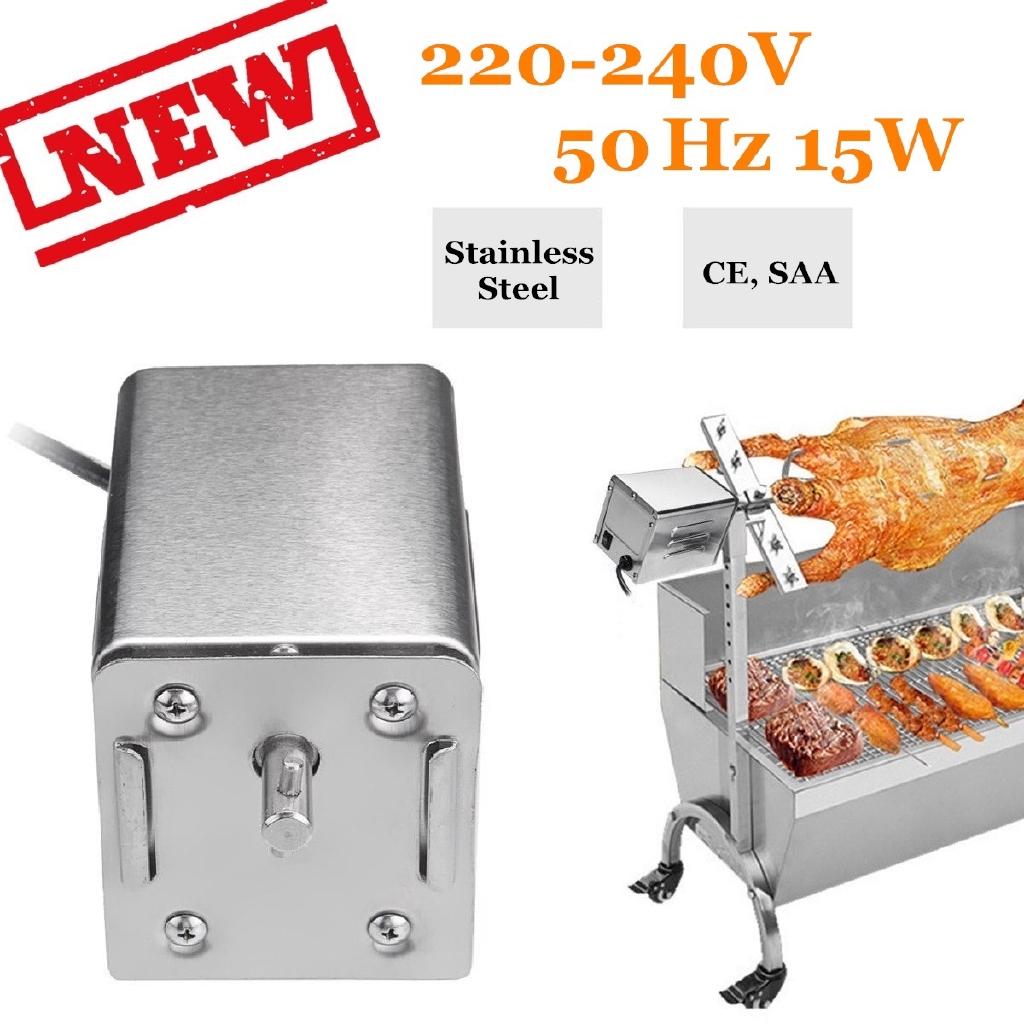 70 kg 15 W Träkol BBQ Grill Utomhus Stek Lamm Get Kyckling Spit Grillspett Matlagning Elmotor Rostfritt stål