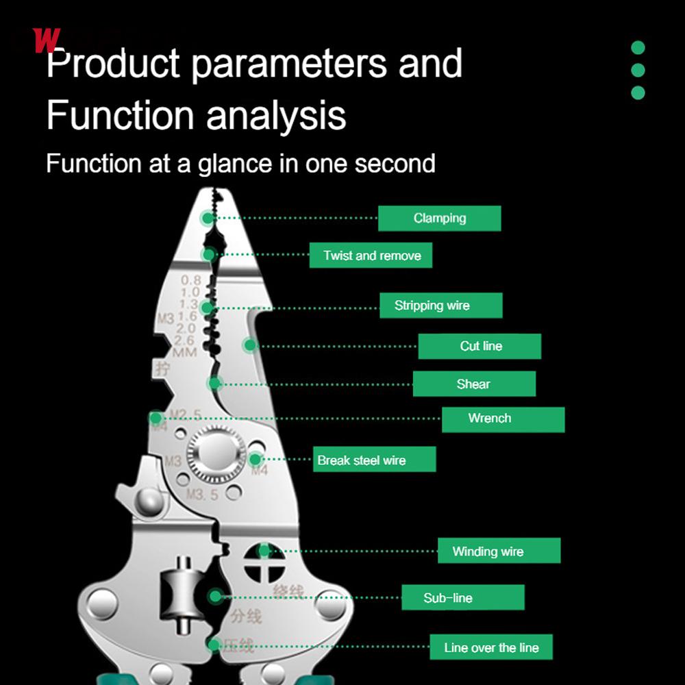 Professional Electrician Multi-Function Wire Stripper Plier 16-In-1 Wire Splitter Wire Winding Pliers Crimping Pliers Hand Tool