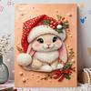 DIY Pearl Bead Painting Kit Adorable Bunny Christmas Stress Relief Craft Frameless 3D Canvas Art for Adults Home Decoration Gift