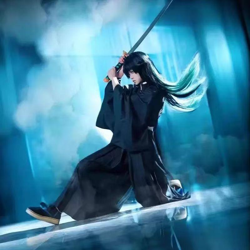 Anime Kimetsu No Yaiba Tokitou Muichirou Cosplay Kostuums Kisatsutai Uniform Pruik Halloween Kostuum Volwassen Kids