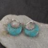 New Boho Triangle Geometric Earrings Vintage Silver Color Natural Stone Drop Dangle Earrings Accessories Jewelry