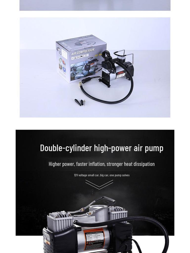 High-Power Portable 12V Car Air Pump with Fast Charging