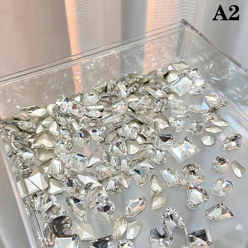 20 Buc. Mărimi Mixte Formă Diferită Unghii Cristale de Sticlă 3D Diamante Dragostea Distorsionează Inimă Farmece Super Strălucitoare Pietre Prețioase D