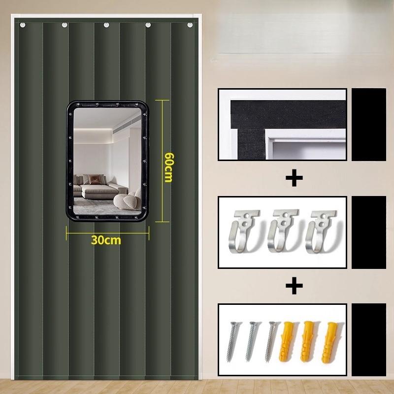 Solid Color Winter Door Curtain Thicken Quilted Blackout Curtains Heavy Duty Living Room Thermal Insulated Drapes Anti-cold