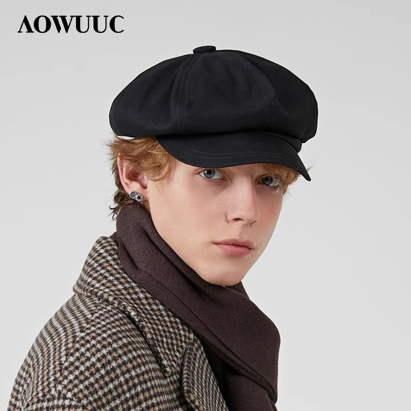 My Extreme Outdoor Activities Men's Black Trendy Brand Japanese Spring And Summer Versatile Newsboy Hat Painter Hat British Retro Octagonal Hat For Wo 58-60Cm