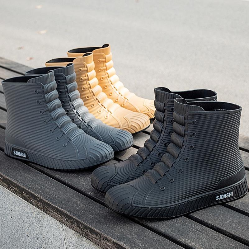 New fashion trend rain shoes men's short tube outer wear waterproof shoes couple's non-slip rain boots rubber shoes summer