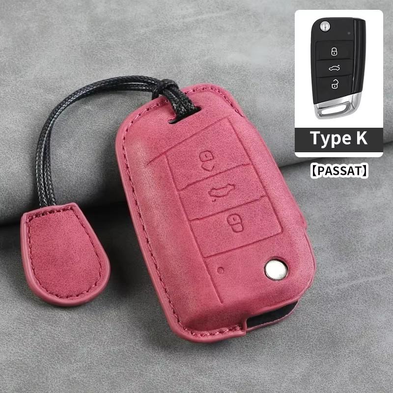 Leather Car Key Cover Case for VW Volkswagen Tiguan MK1 MK2 Magotan Passat B5 B8 Polo Golf 4 5 6 7 Mk7 Jetta POLO Eos Scirocco